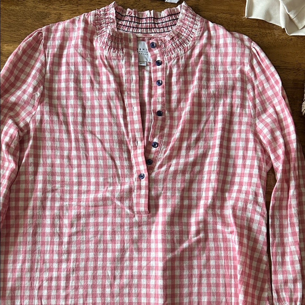 The Shirt by Rochelle Behrens Pink Plaid Button Down